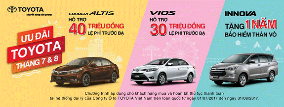 Khuyến mại Toyota Long Biên tháng 7